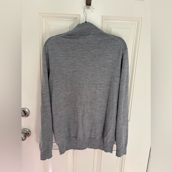 Polo Golf Ralph Lauren Merino Wool Button Mockneck Gray Mens Golf Sweater Size L - Picture 5 of 7